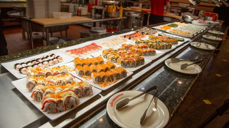 sushi lineup from King Buffet