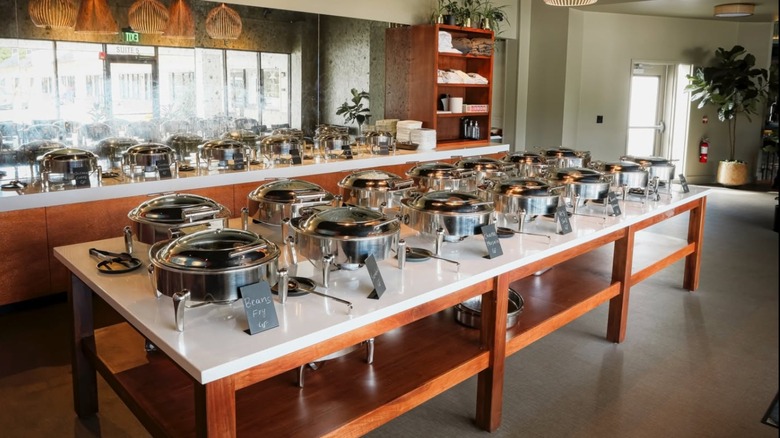 Buffet setup in dining area at Taj Indian Cuisine