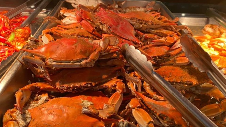 Tray of crab from buffet at United Buffet & Grill