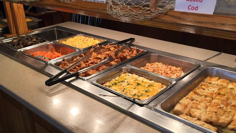 Various items on buffet at Mrs. Yoder's Kitchen