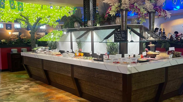 Buffet bar in dining area of Carnaval Brazilian Steakhouse