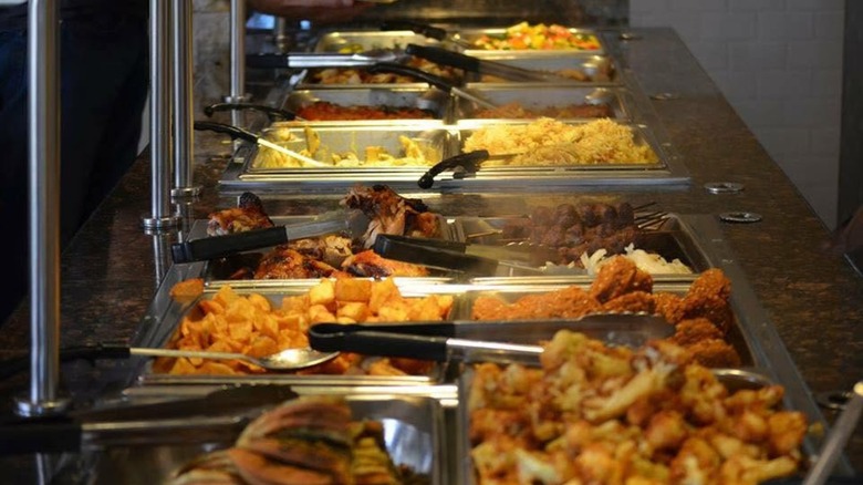 Buffet line at Terra Mediterranean restaurant