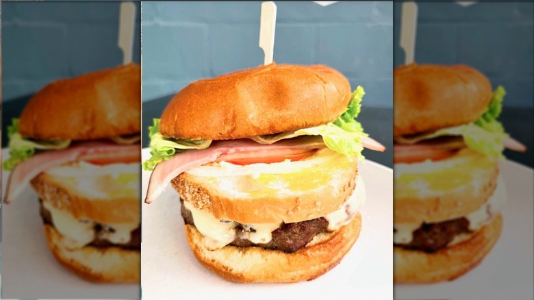Famous Lewis Burger on a plate