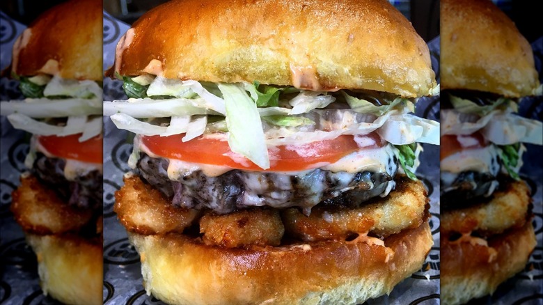Close-up of Blend Burger on paper
