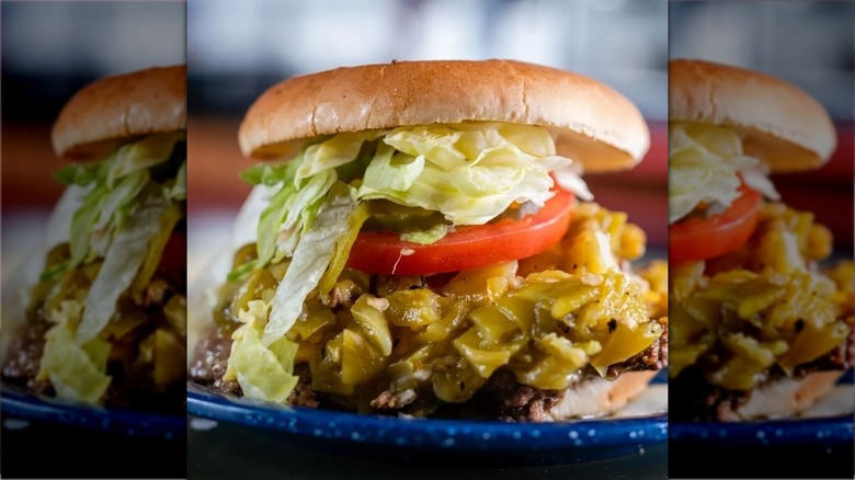 Famous Owl Burger on a plate