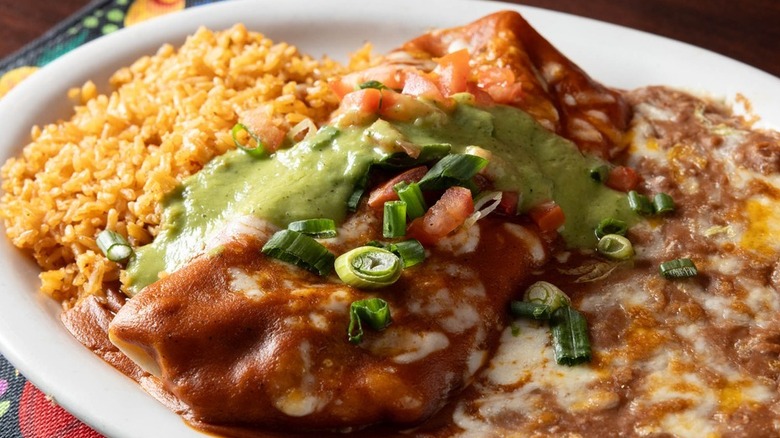 The mini Skylab burrito with rice and beans from Ernie's Mexican Restaurant
