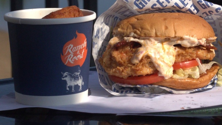 Chicken Sandwich with a side at Ranch & Roost, Sioux Falls