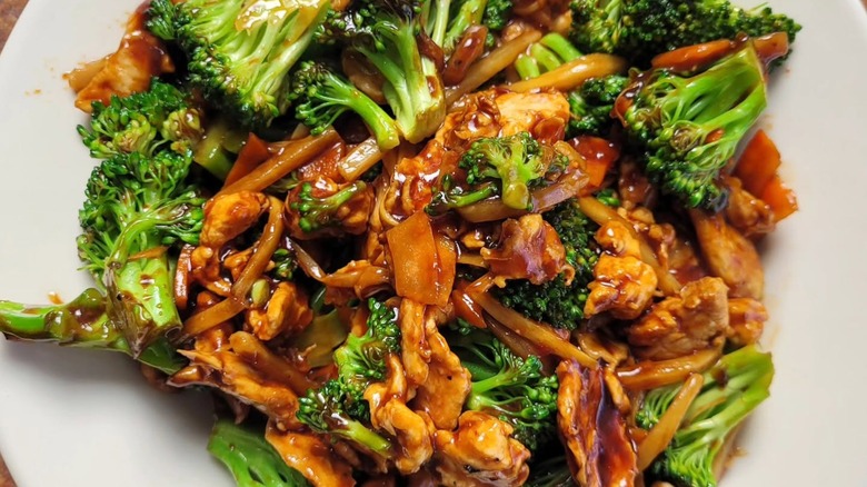 Broccoli Chicken in  garlic sauce from The Mandarin.