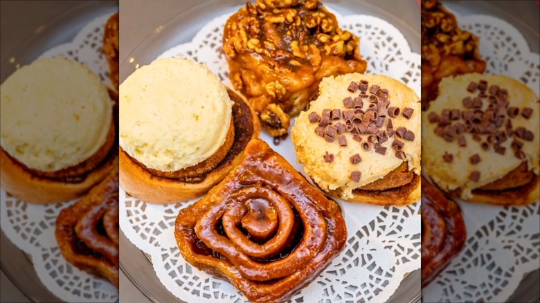 Assorted Mr. Sticky's cinnamon rolls and buns