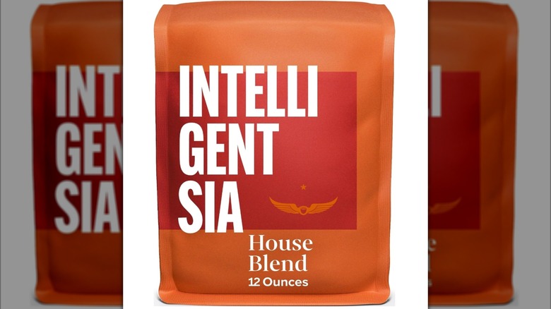 Bag of Intelligentsia House Blend Coffee Beans on white background