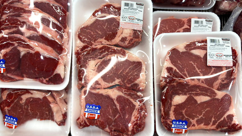 Costco ribeye on display