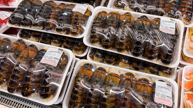 Costco lobster tail on display