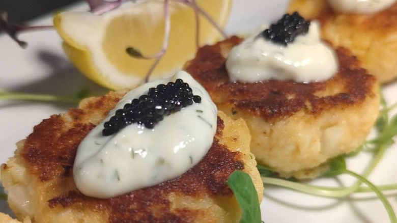 Caviar Crowned Crab Cakes at Chef Lance's on Phillips