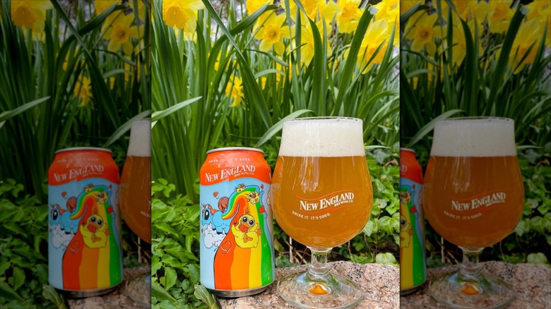 Fuzzy Baby Ducks beer can and filled beer glass