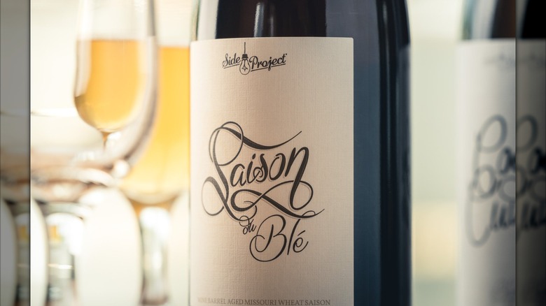 Glass beer bottle of Saison du Ble