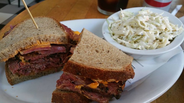 Pastrami sandwich from The General Muir with side of slaw
