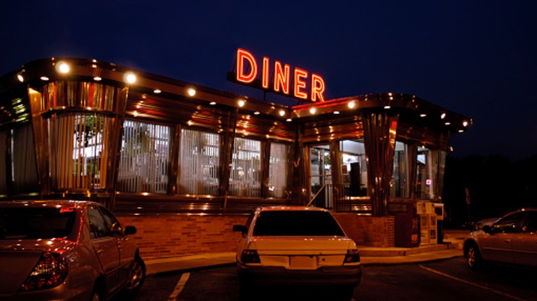 Exterior shot of a diner