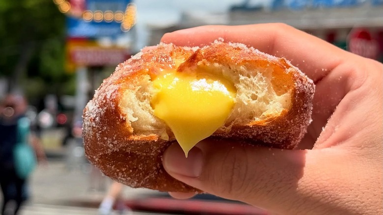 Donut filled with yellow cream