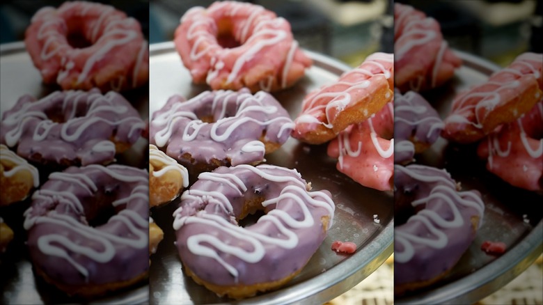 Pink and purple donuts