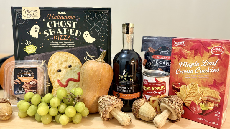 A grouping of Aldi fall seasonal food offerings