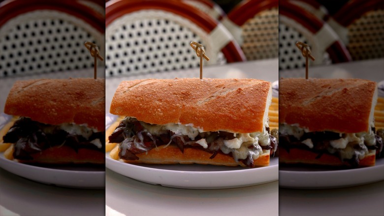 French dip sandwich on a plate