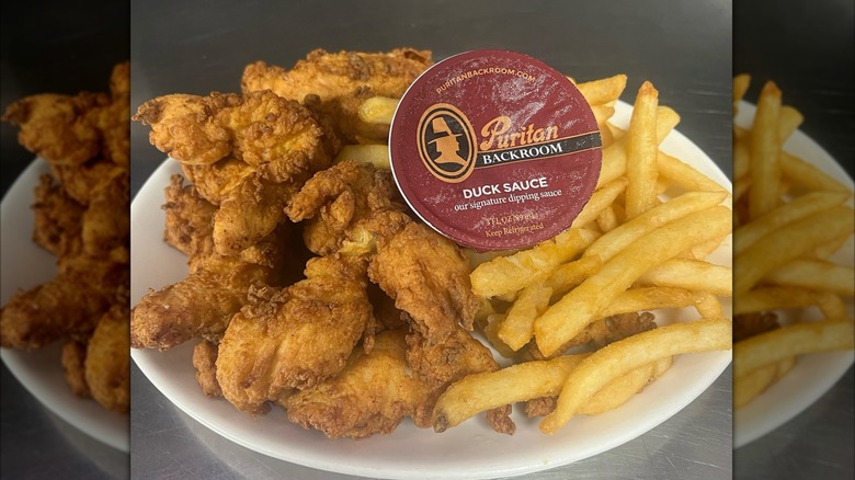 Puritan Backroom Fried Chicken with Duck sauce Dipping sauce packet