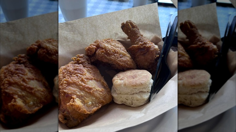 DiRty BiRd fried chicken with biscuit