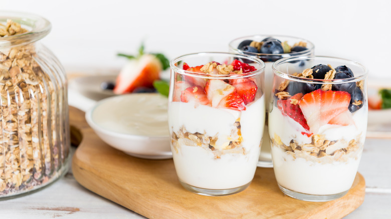 Meal-prepped yogurt parfaits