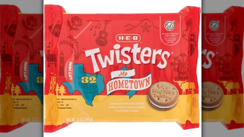red package of My Hometown Twisters sandwich cookies