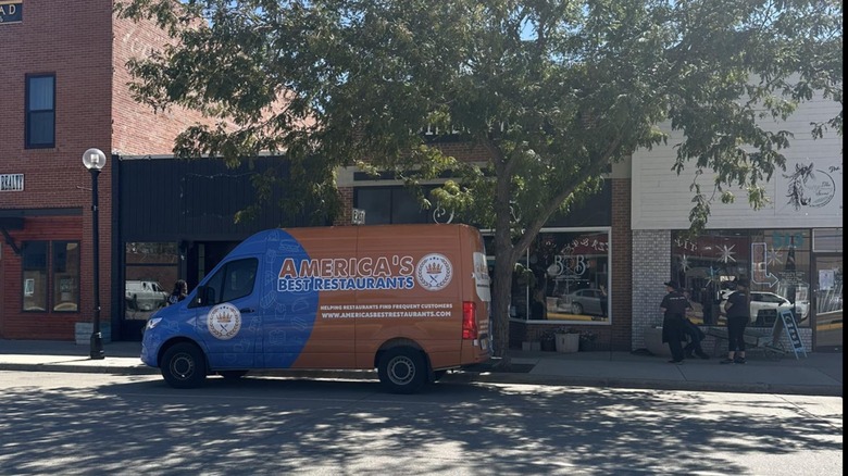 Bob's Diner & Bakery exterior with bakery van parked in front