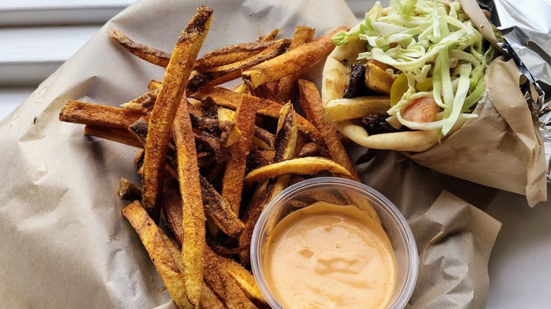 Gyro with french fries at Alley Gyros