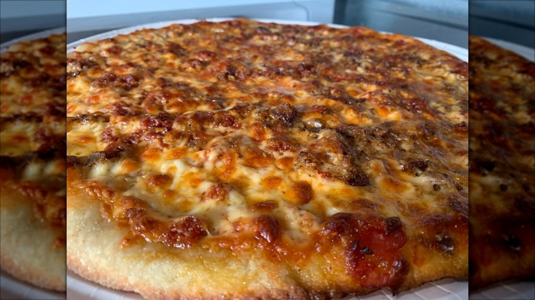 Whole supreme pizza from Brittany's Brick Oven Pizza