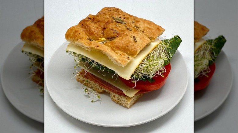 Ake'Larry Turkey Breast on Focaccia sandwich