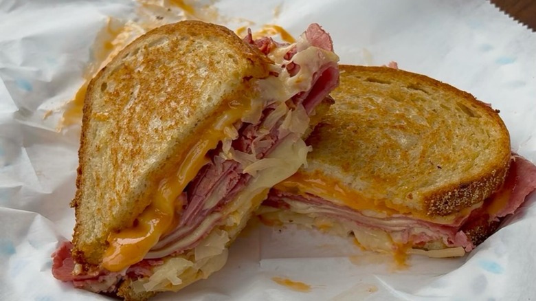 Malin's Deli grilled Reuben sandwich