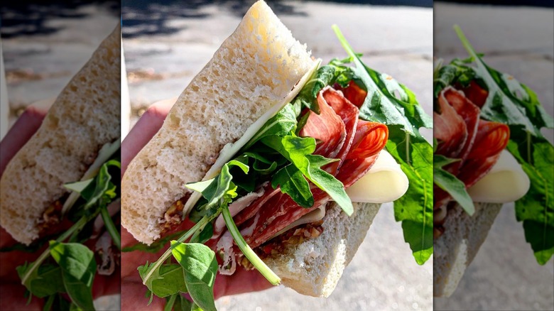 Red Door Market and Deli muffaletta sandwich