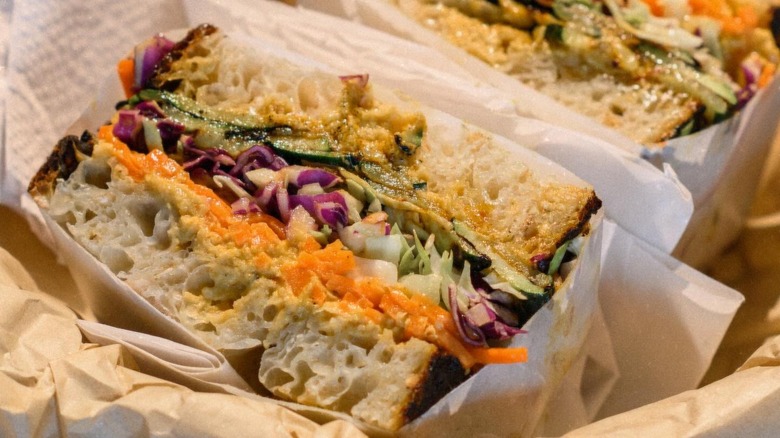 The seasonal veggie sandwich from North End Bakery and Deli