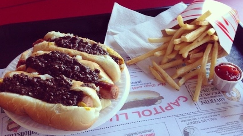 chili dogs and fries from Capitol Lunch
