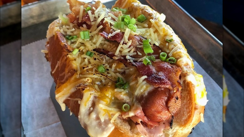 Hot Brown hot dog from Boonedogs