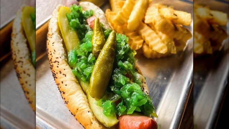 Chicago-style hot dog from Uncle Franky's in Minnesota
