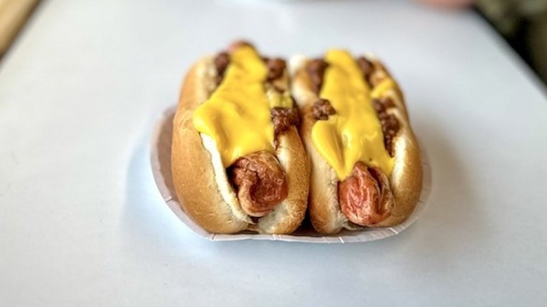 fried hot dogs with cheese from Rutt's Hut in New Jersey