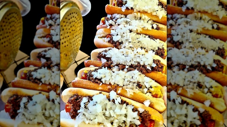 Olneyville New York System chili dogs with onions