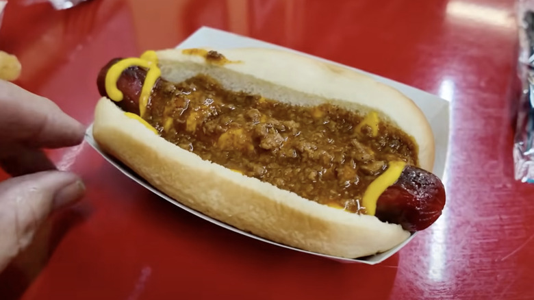 chili dog at Skeeter's World Famous Hot Dogs in Virginia
