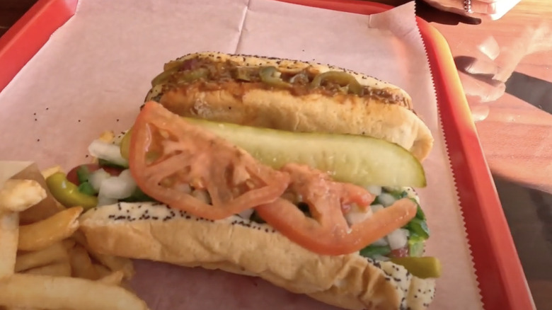 chili dog and Chicago dog at Hot Dog Avenue in Wisconsin