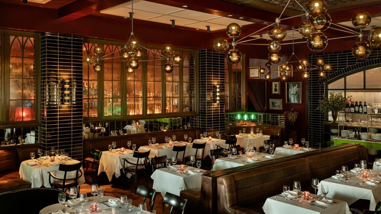 Tables inside Il Premio restaurant