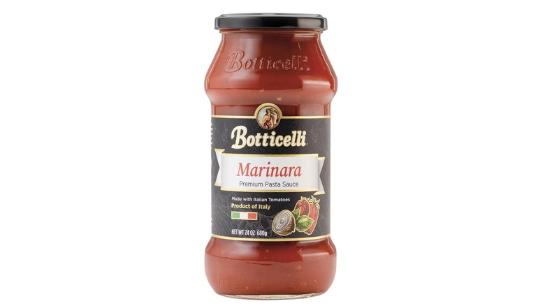 A jar of Botticelli brand marinara sauce sold at Aldi