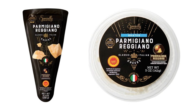 Specially Selected Parmigiano Reggiano wedge and grated cheese from Aldi