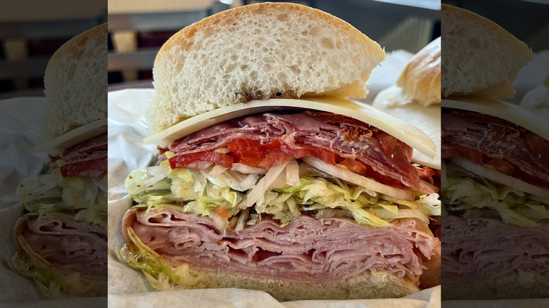 An Italian grinder from Claudia's in Farmington