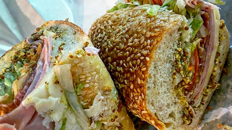 Close up of sub at Mario's in St Paul
