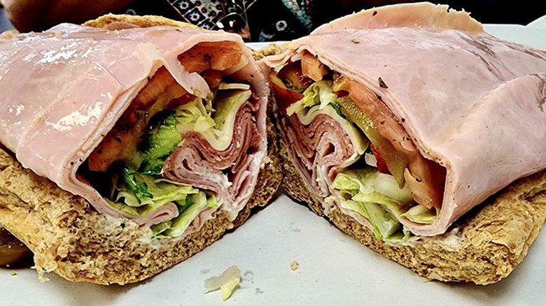 Close up of Italian sub from Magic City Hoagies & Sweets in Minot