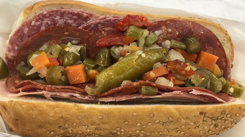 Italian sub with giardiniera from Glorioso's in Milwaukee